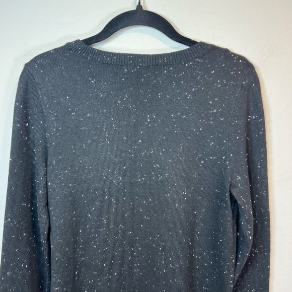 Talbots Womens Tweed Side Tie Sweater Dress Black Knit Long Sleeve Stretch Small - Picture 11 of 13